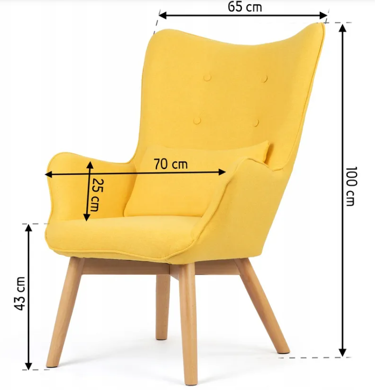 Fotel Uszak żółty